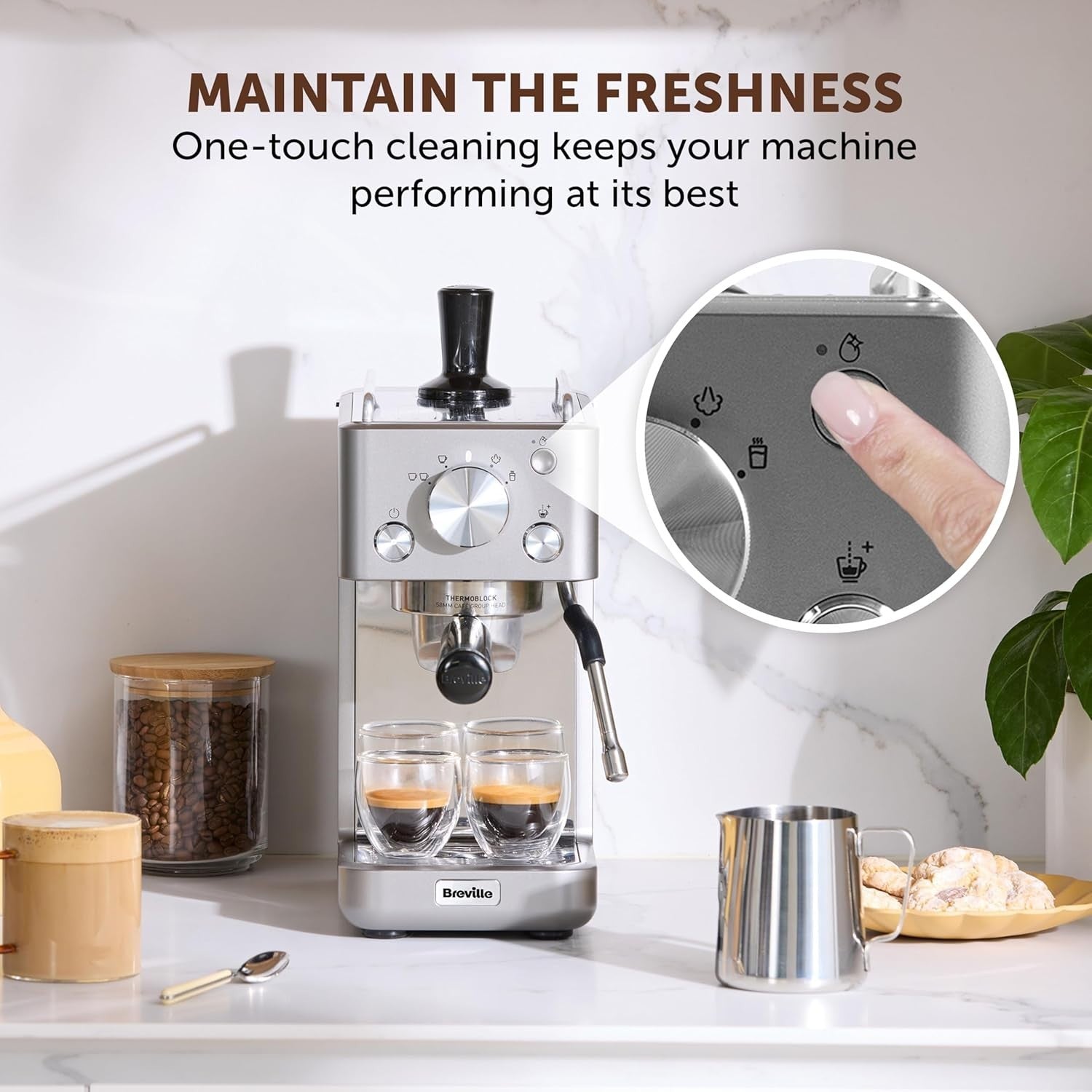 Espresso Coffee Machine | 15 Bar Pump | Milk Frother | Compact Metal Design