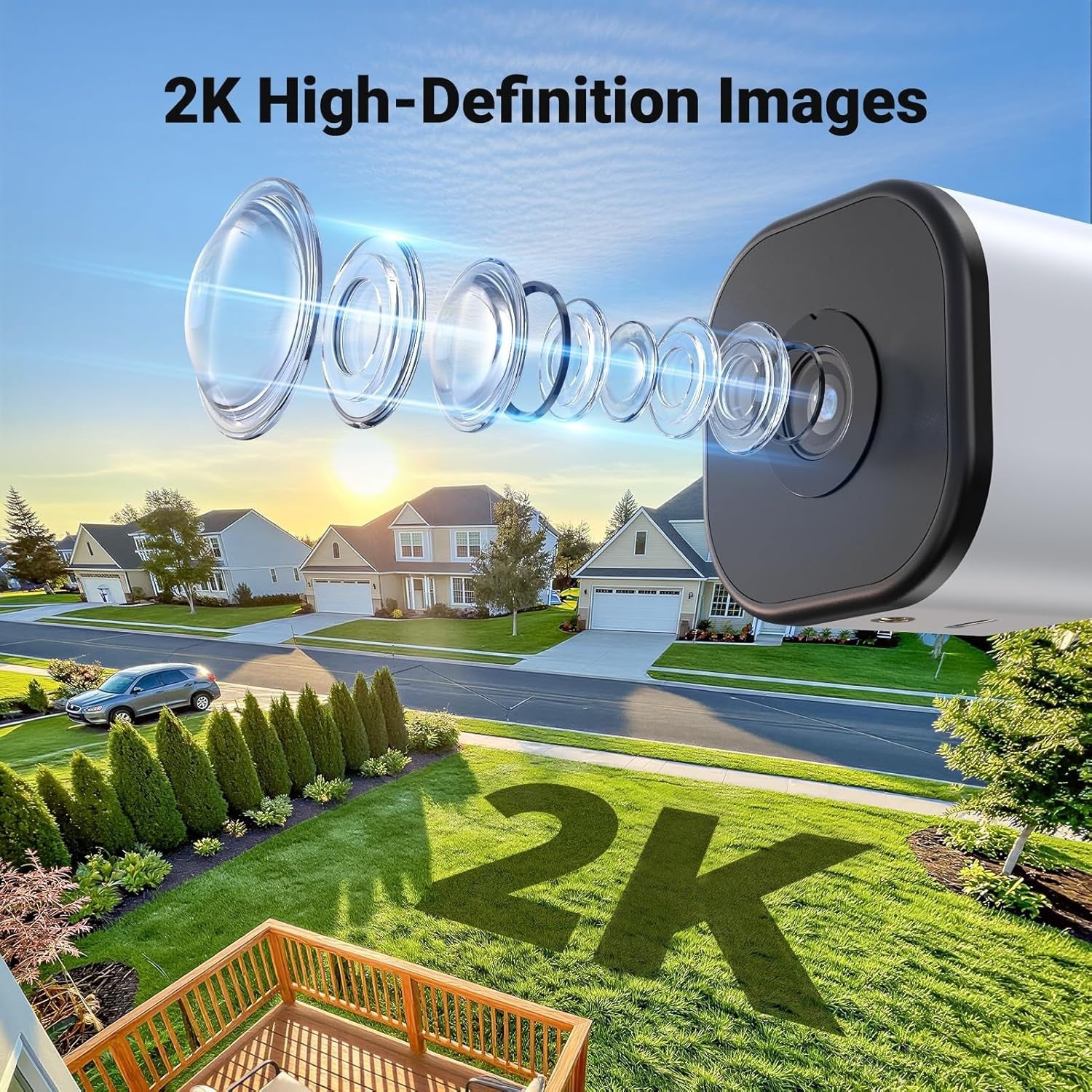 2K Window Security Camera Indoor WiFi Full Color Night Vision 5GHz