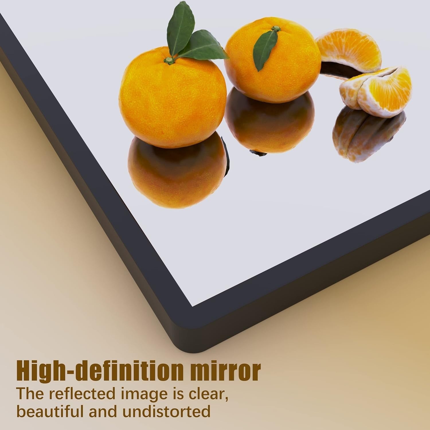 Modern Black Wall Mirror with Shelf 62x50cm – Sleek, Scratch-Resistant