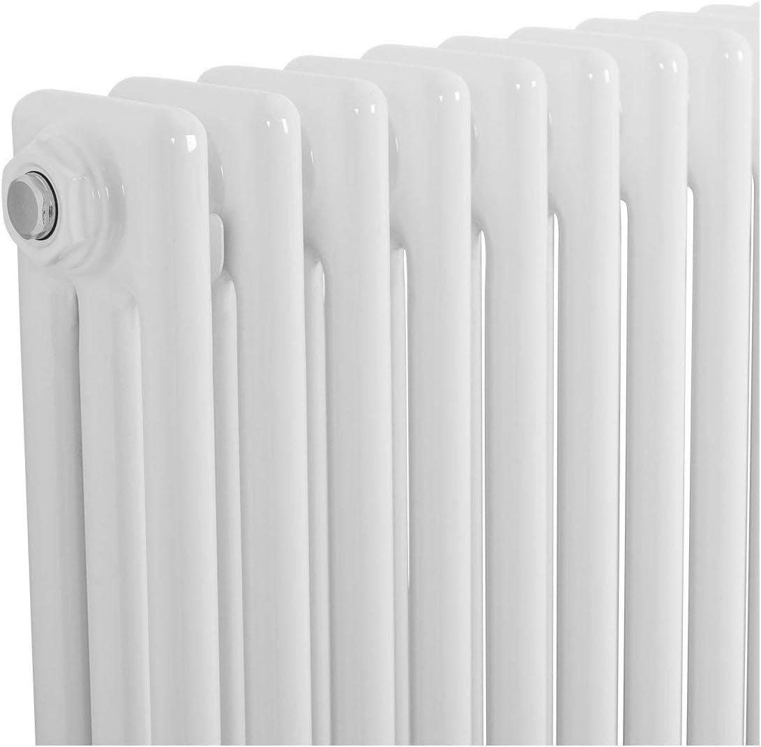 Triple Column Horizontal Radiator 600x1010mm White Cast Iron Style