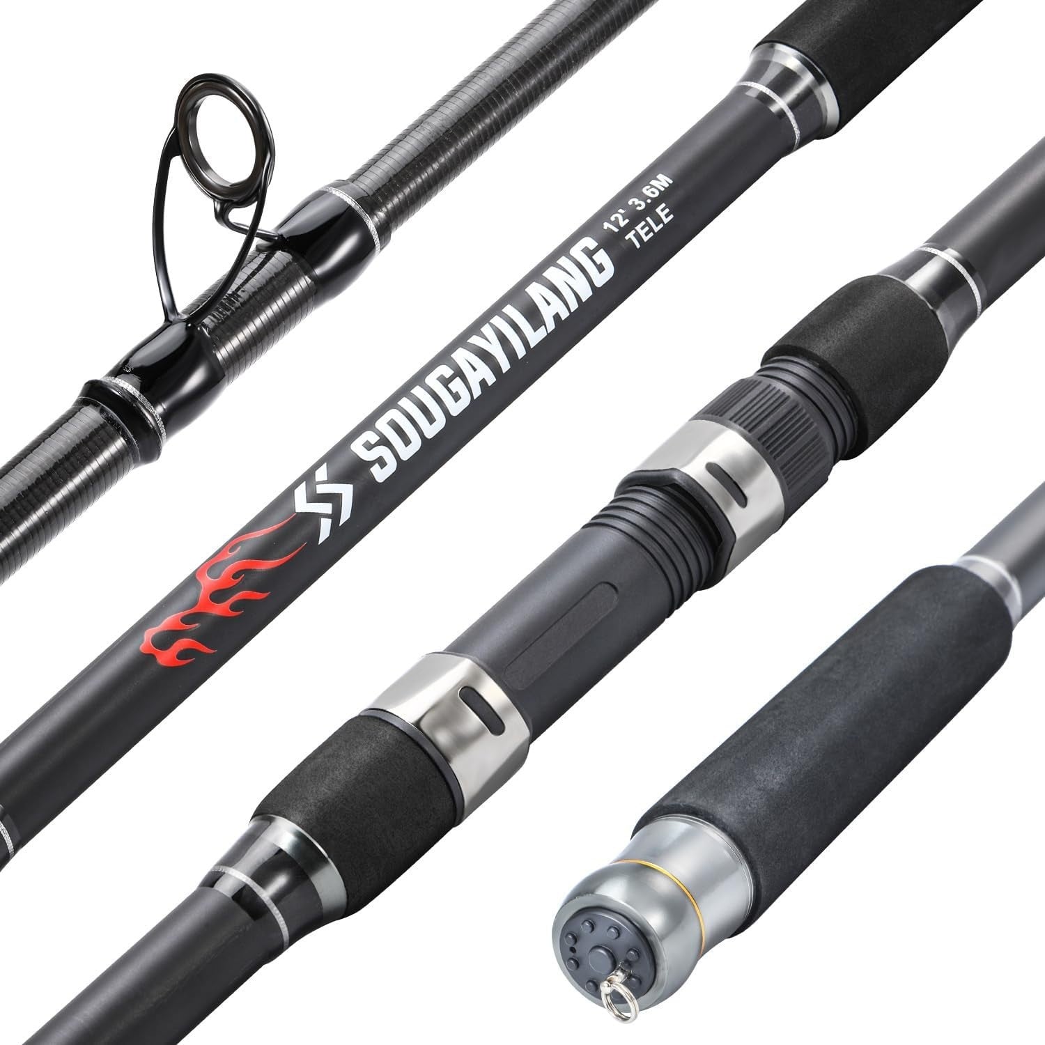 Telescopic Carp Fishing Rod Carbon Fibre 3.6M 3.9M 4.2M 3.0lb
