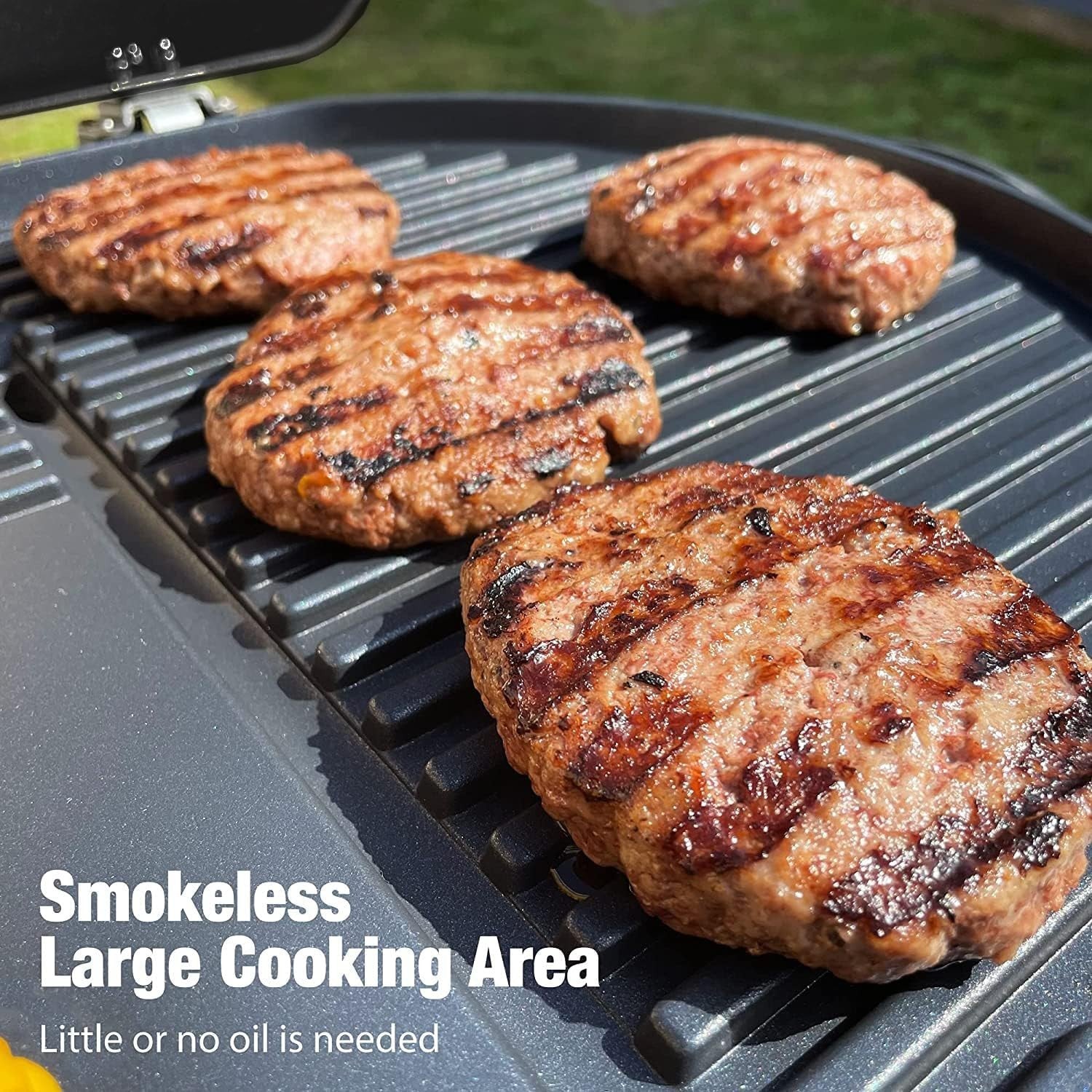 Electric BBQ Grill with Adjustable Temperature & Stand – Indoor Outdoor