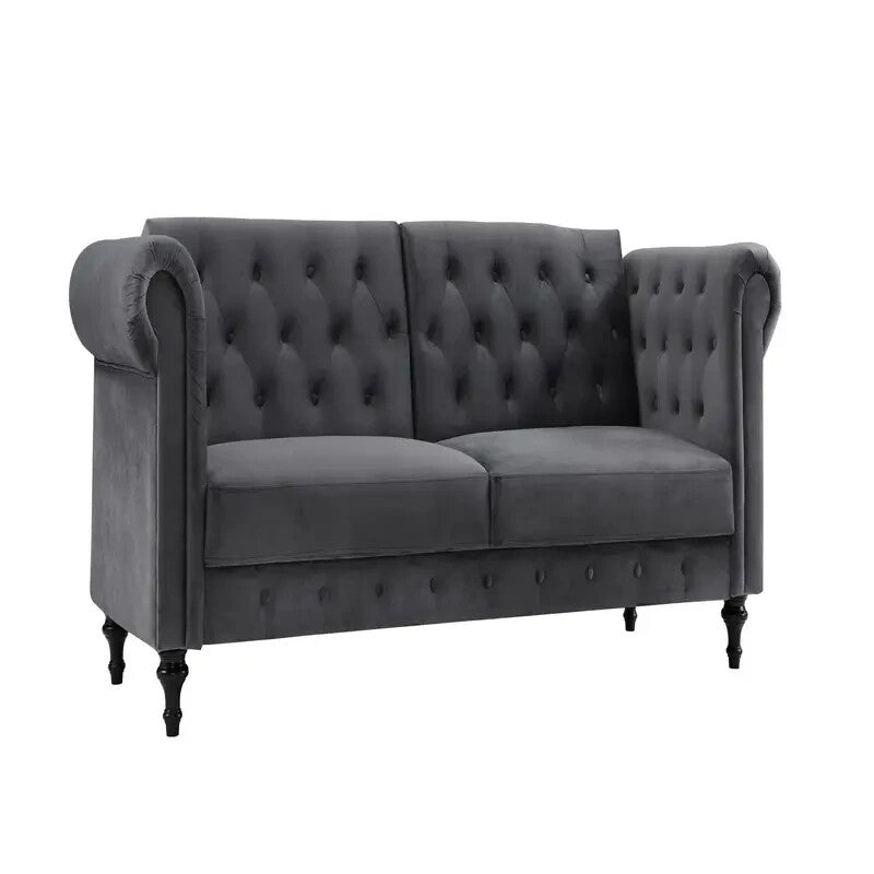 Dark Grey Velvet Chesterfield 3 Seater Sofa Bed Click Clack