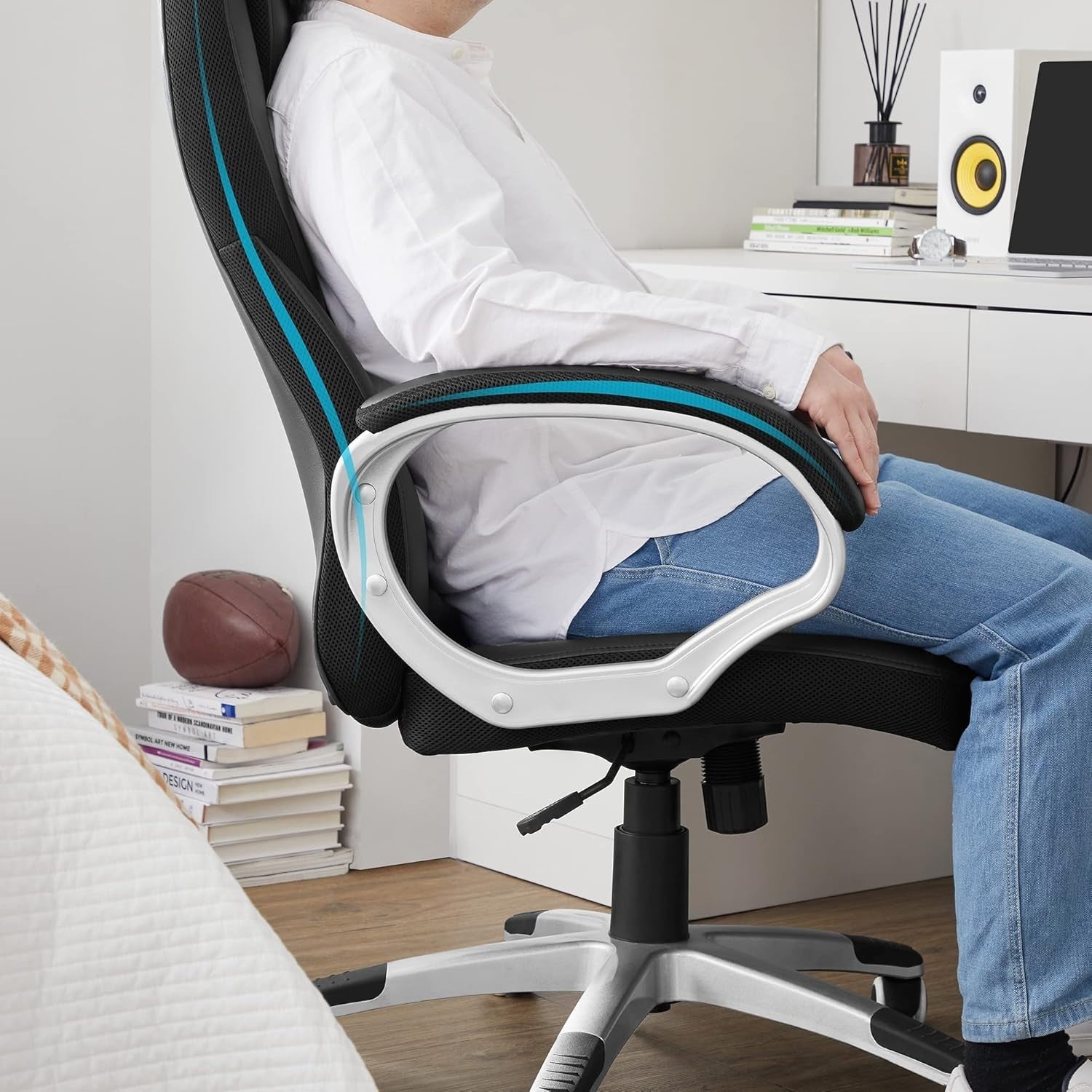 Executive Ergonomic Office Chair PU Leather Recliner Heavy Duty 150KG Support