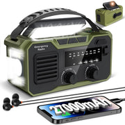27000mAh Emergency Wind Up Radio, Solar FM AM, SOS Alarm & Flashlight