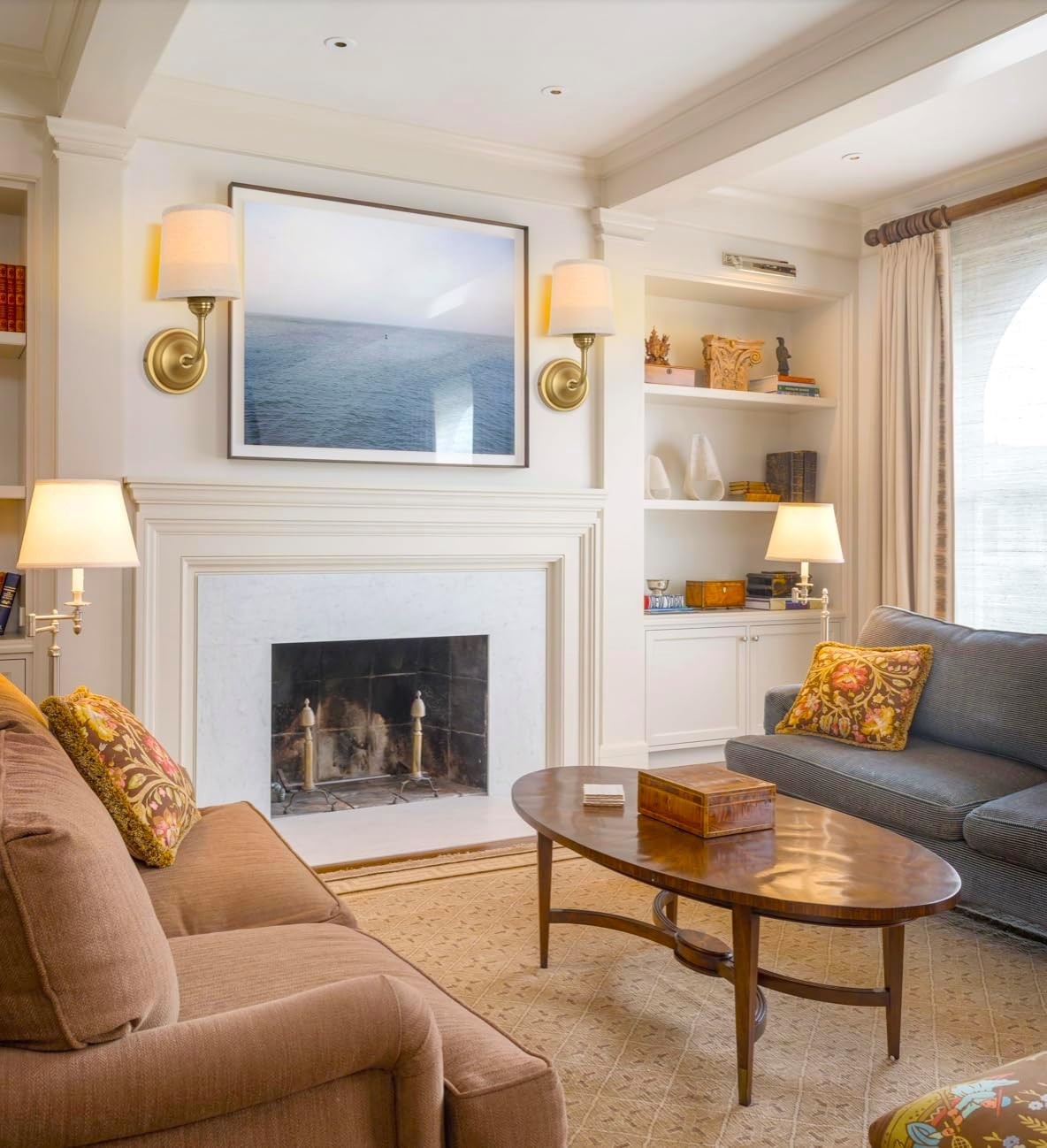 Vintage Wall Sconce Light Set 2x Battery Operated Dimmable Linen Lamps