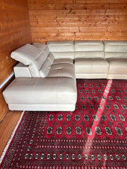 Cream Leather Comfy Cosy Corner Sofa (PTP)