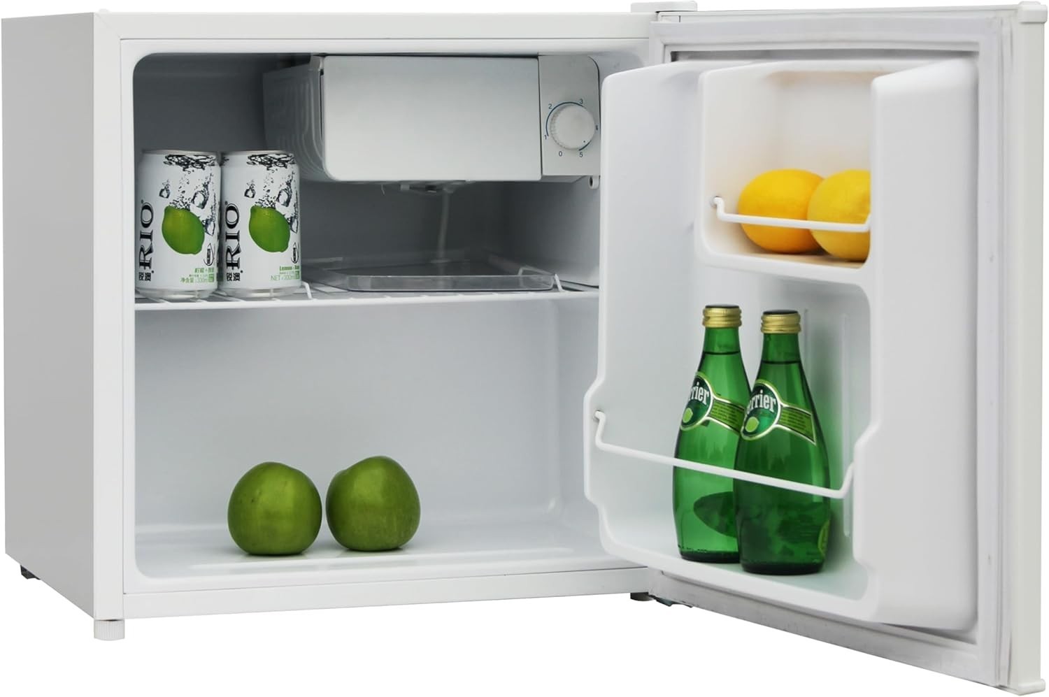 46L Mini Fridge Compact Quiet Freestanding Drinks Cooler White 4°C