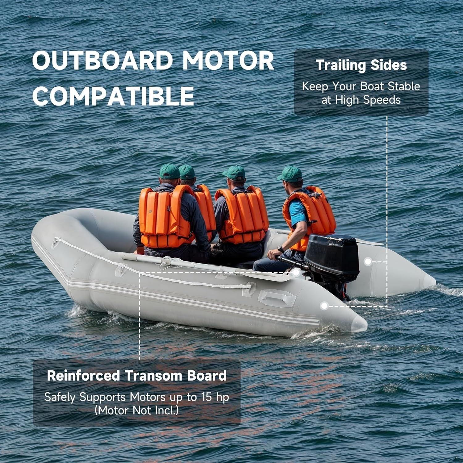 4 Person Inflatable PVC Raft Boat 450kg Fishing Hunting Kayak