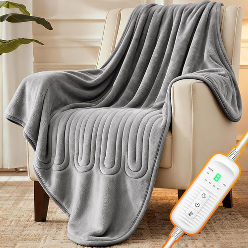 Electric Heated Throw Blanket 130x160cm Soft Flannel 9 Heat Auto Shut Off