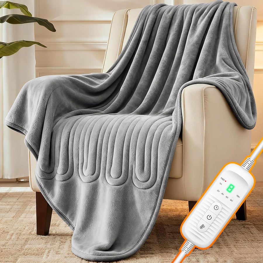 Electric Heated Throw Blanket 130x160cm Soft Flannel 9 Heat Auto Shut Off