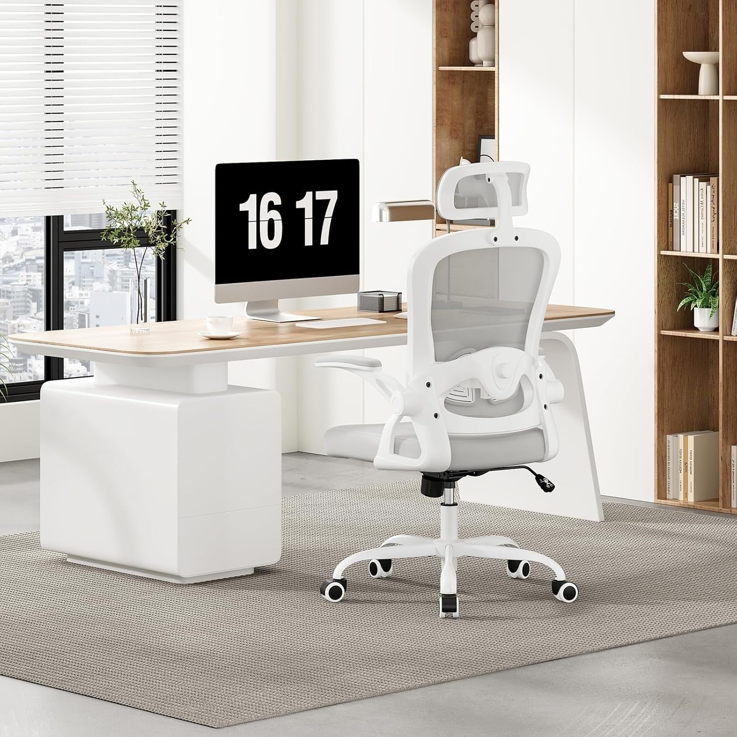 Ergonomic Home Office Desk Chair | High Back Adjustable Lumbar Support Mesh