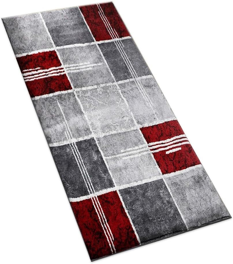 Red Door Mat Rug 60x110cm Soft Thick Pile Non Shed Indoor Kitchen Hallway