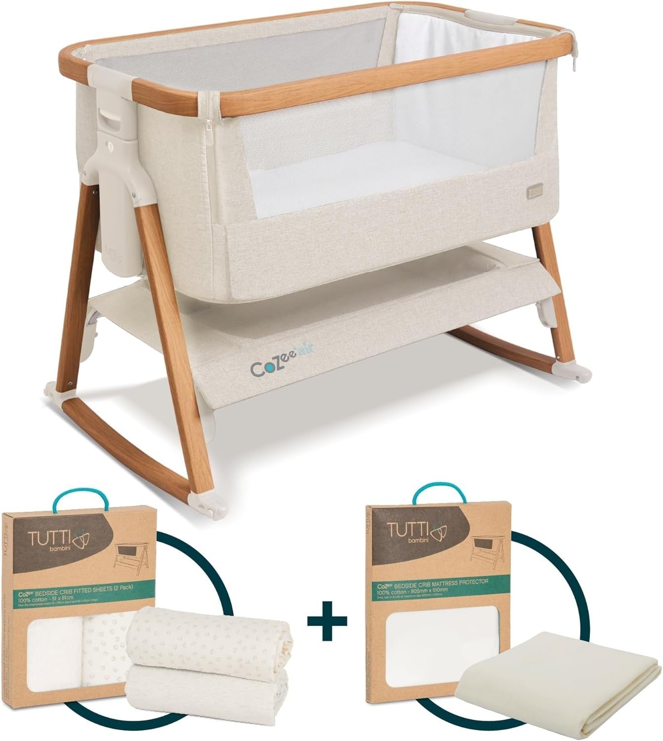 Foldable Baby Bedside Crib Co-Sleeper Cot with Mattress Travel Bag 2 Sheets