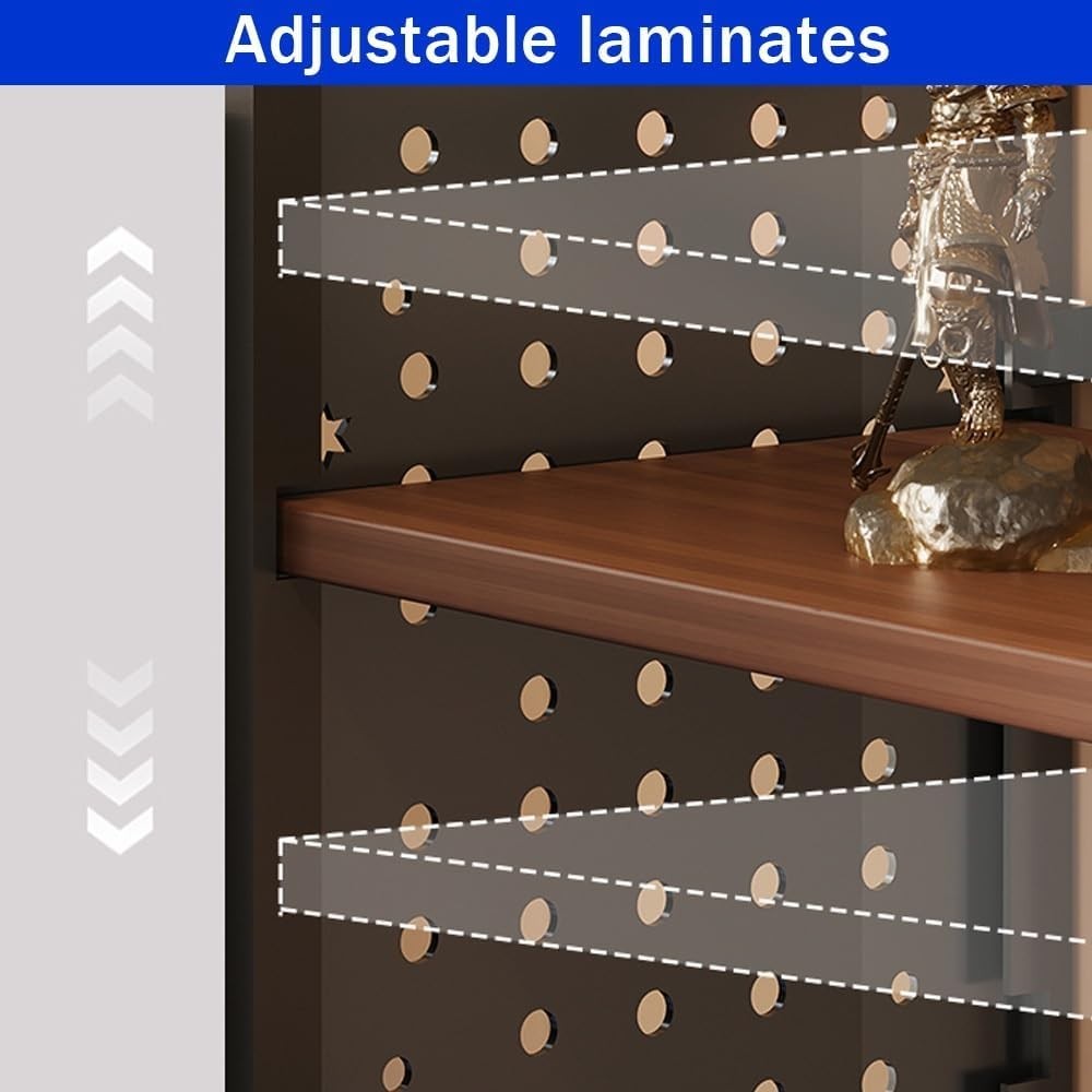 3 Tier Desktop Organizer Hutch Adjustable Bookshelf Storage Rack with Grid Panel