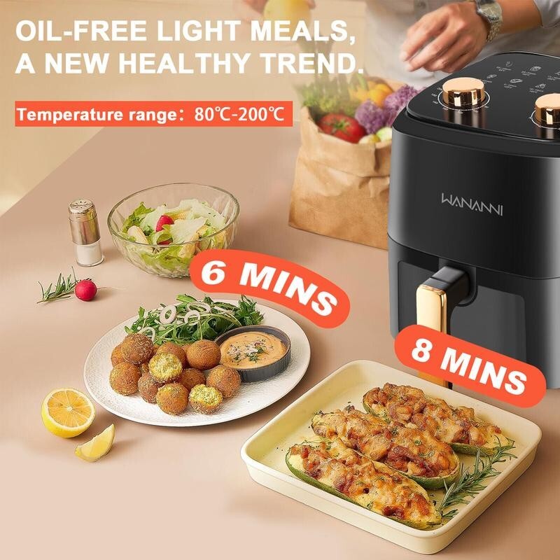 5L Air Fryer Window 1400W Oil-Free Compact Cooker Easy Clean Family Size