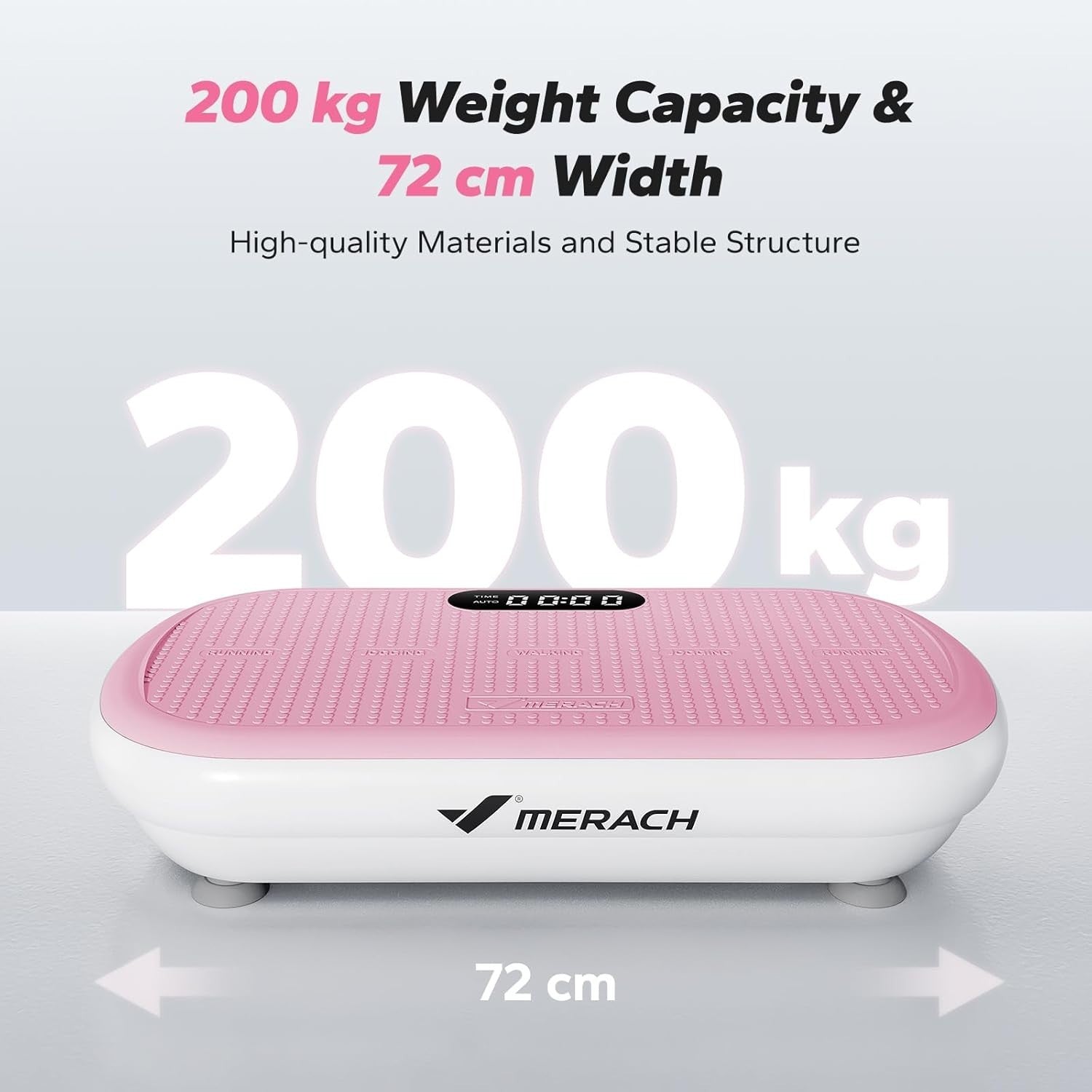 High Power Vibration Plate Fitness Platform 13mm Amplitude 200KG Pink
