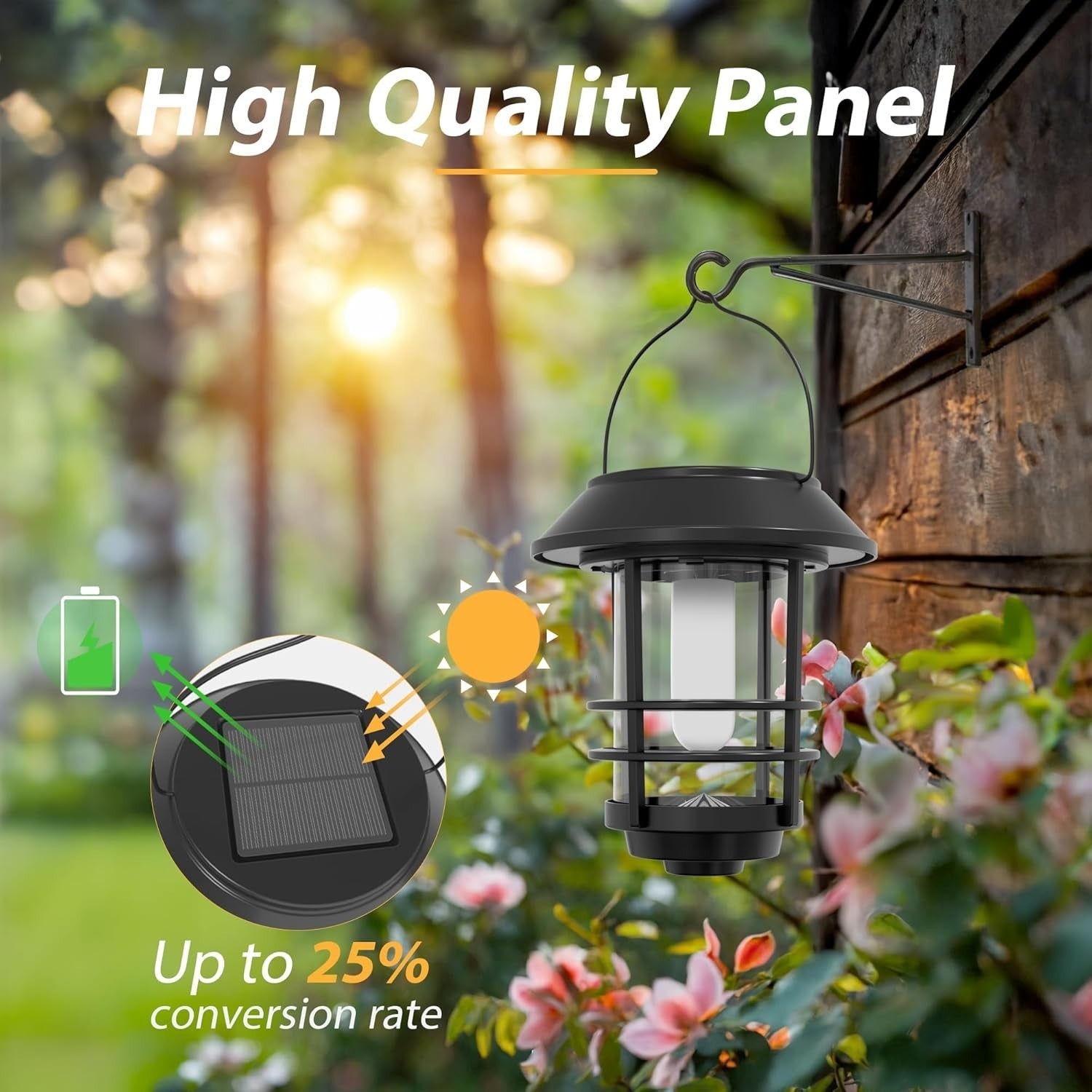 Solar Flickering Flame Lanterns 4 Pack Outdoor IP65