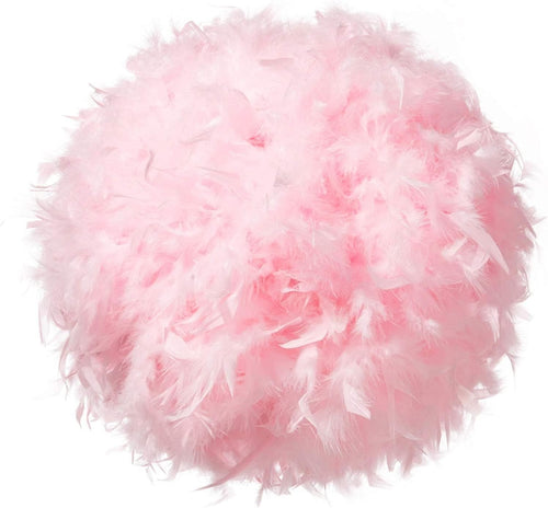 Feather Lamp Shade 40cm Pink Ceiling Pendant Fluffy Lampshade Decor