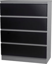 4 Drawer Wooden Chest Cabinet No Handle Storage Cupboard Grey Modern Bedroom
