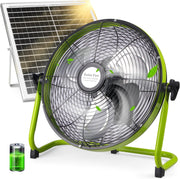 20W Solar Floor Fan – 15000mAh Rechargeable Portable 12-Speed Outdoor Black