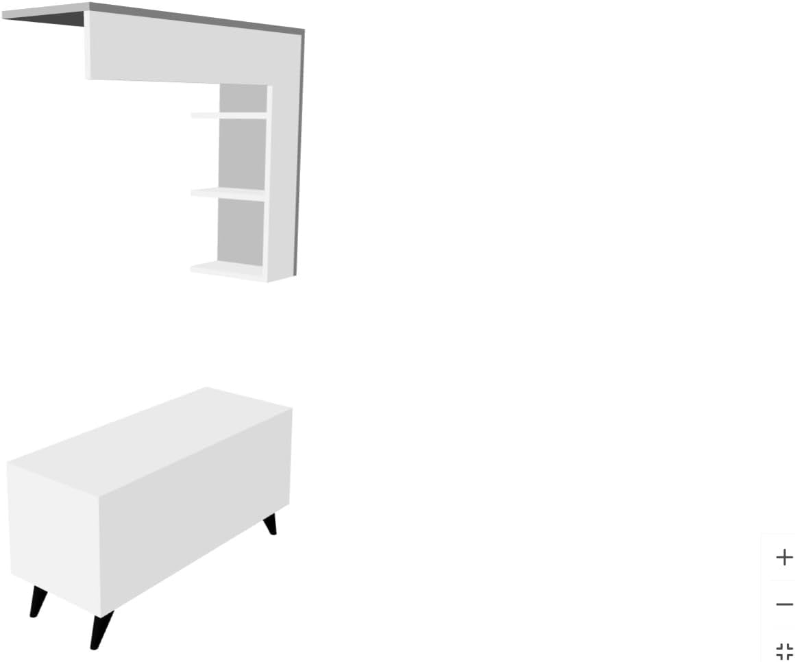 White Coat Rack & Shoe Storage Bench – Modern Wall Hallway Organizer Unit