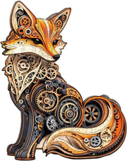 Fox Wooden Jigsaw Puzzle 165pcs Animal Shape Adult Kids Gift Box Decor