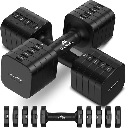5-in-1 Adjustable Dumbbell Set Pair 1–5kg Quick Lock Non-Slip Home Gym