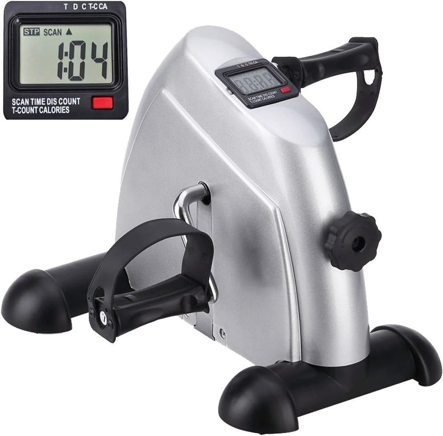 Mini Exercise Bike Pedal Exerciser for Legs & Arms LCD Portable