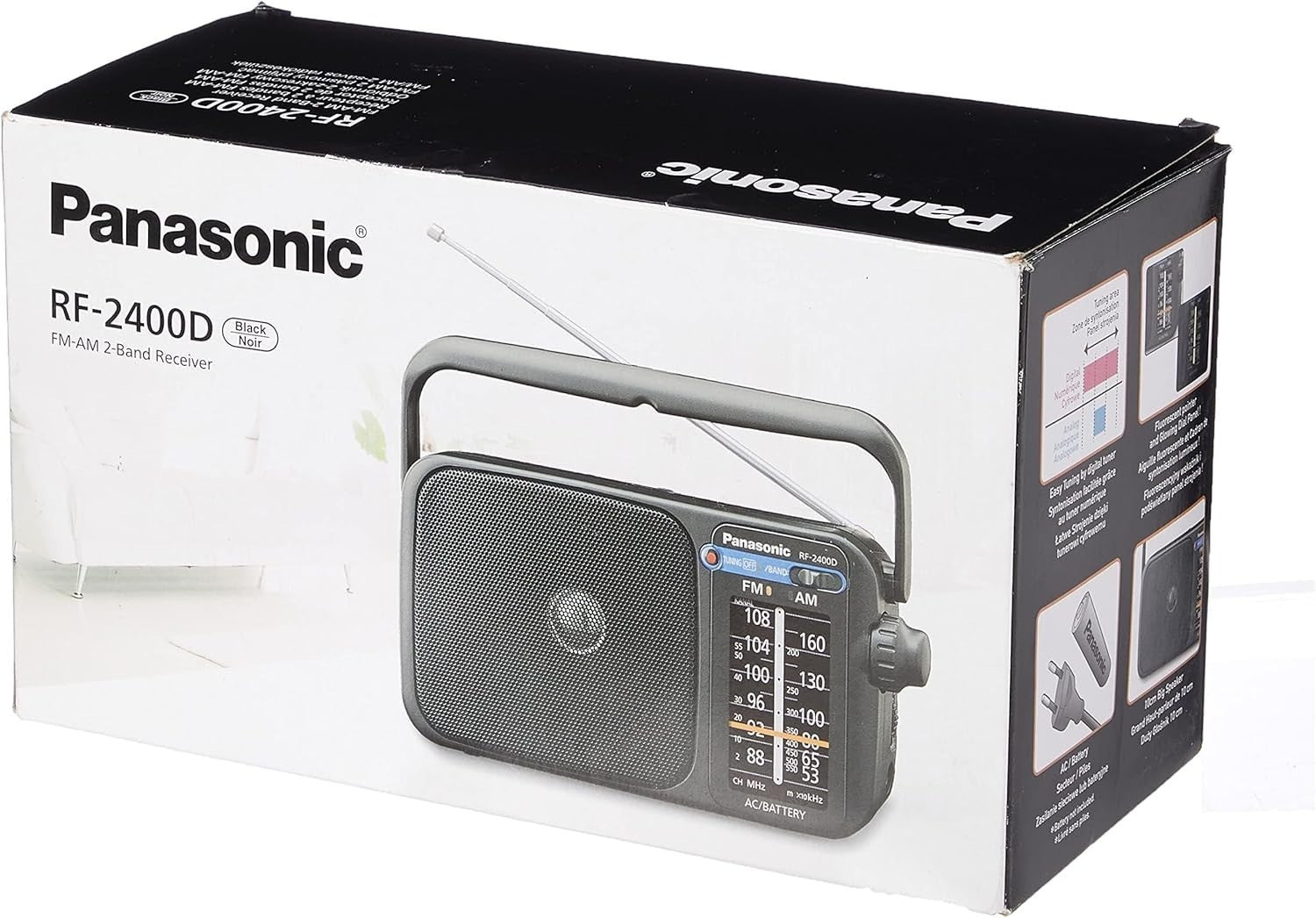 Portable AM/FM Radio AC/DC Battery Earphone Headphone Socket