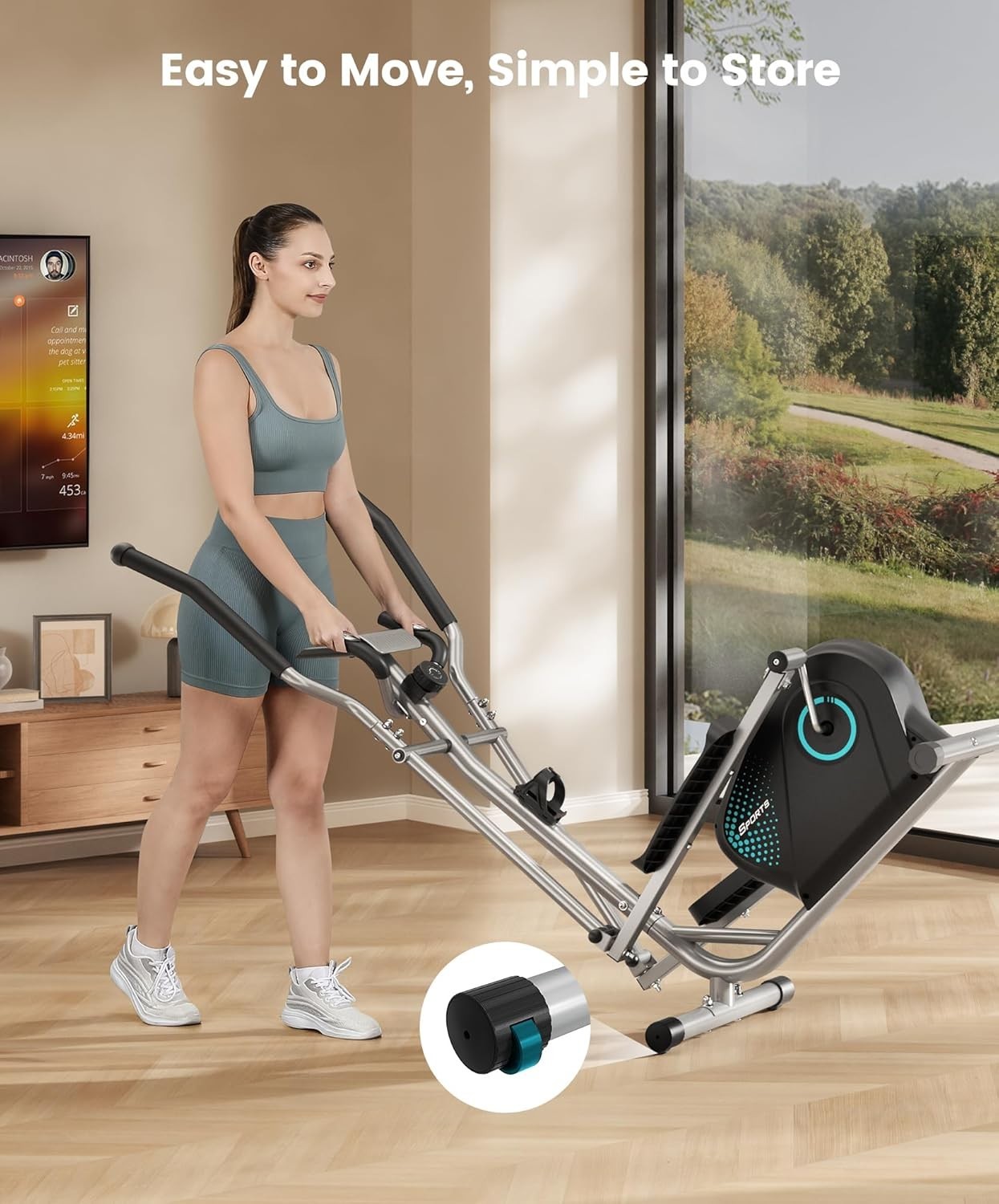 2-in-1 Elliptical Cross Trainer Home Gym Machine 16-Level Resistance
