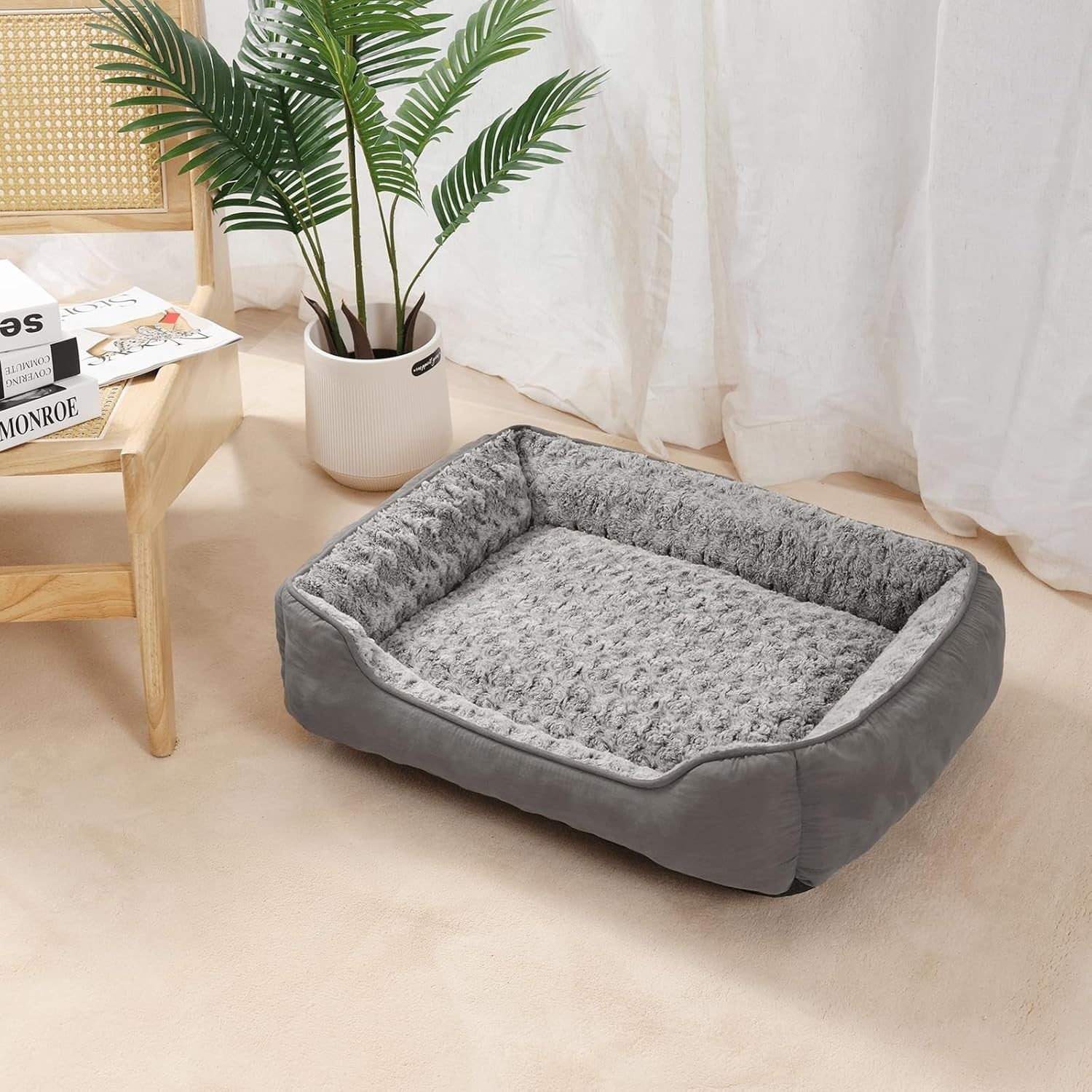 Large Dog Sofa Bed 90x70cm Washable Plush Calming Non Slip
