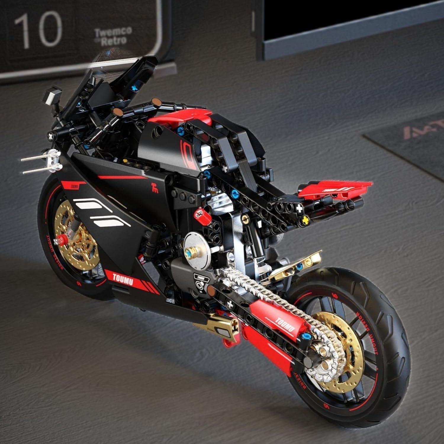 426-Piece Motorcycle Building Kit with Full-Color Guide & Display Ready