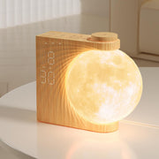 Warm White 3D Moon Light Alarm Clock Sunrise RGB Night Lamp Dual Alarm