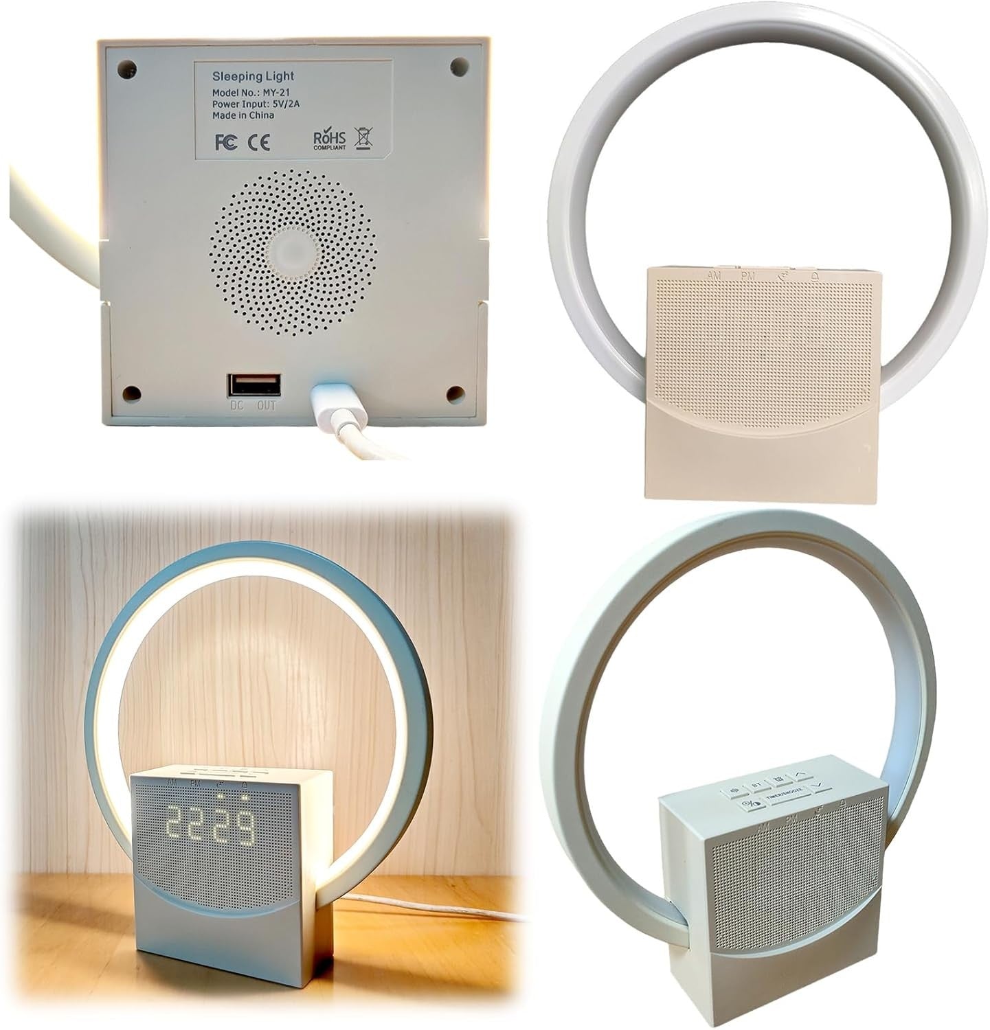 Sunrise Alarm Clock Wake Up Light White Noise Night Light Bedroom