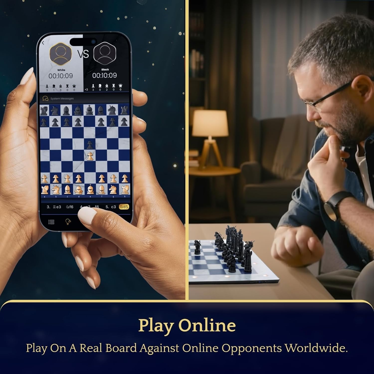 Light-Up Electronic Wizard Chess Set | Smart AI Board Game | Adults & Kids Gift