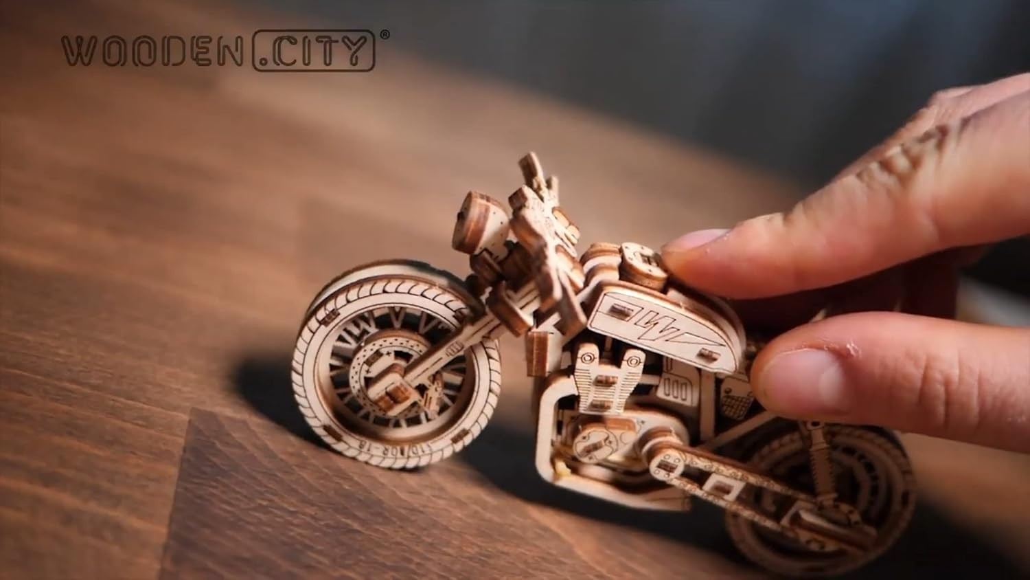 Wooden Cafe Racer 3D Puzzle Kit – 1:16 Model, Great Gift for Adults