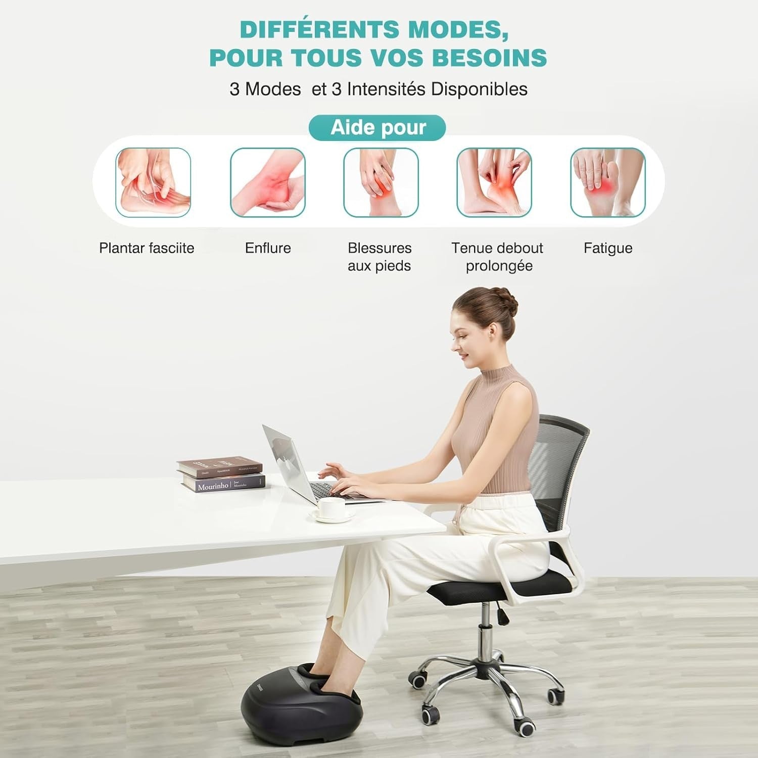 Electric Shiatsu Foot Massager w/ Heat, Kneading & Air Compression