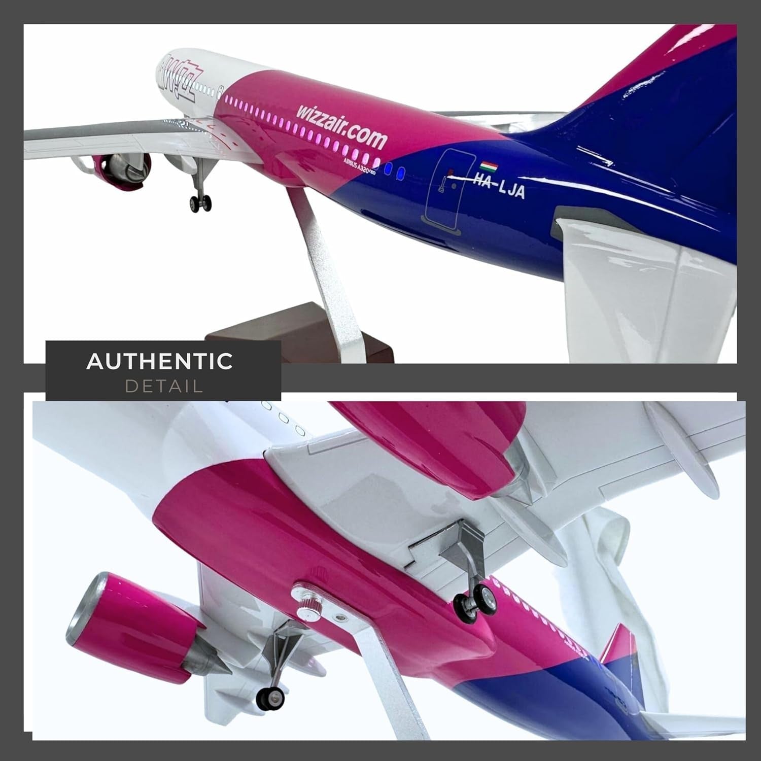 1:80 Scale Model Plane Airbus | Voice Lights, Display Stand, Collectors Gift