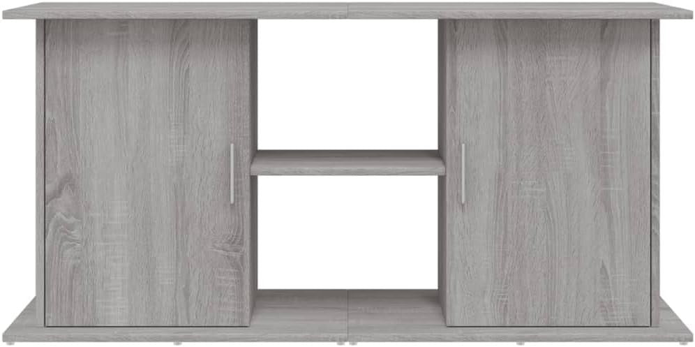 Grey Fish Tank Stand 121x41x58cm with Storage – Modern Wood Cabinet