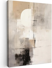Large Framed Canvas Wall Art 50x70cm Grey Beige Abstract