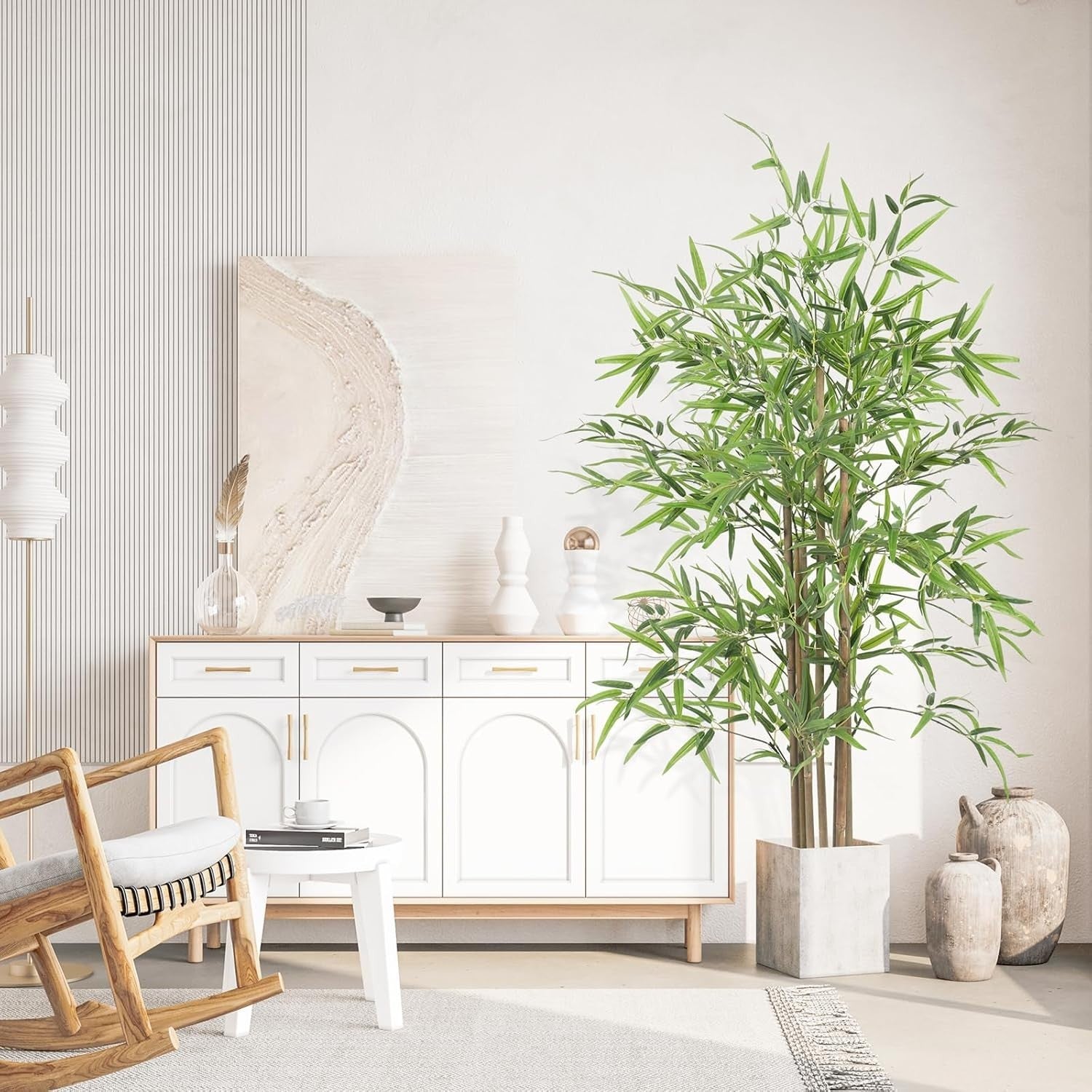 5ft Artificial Bamboo Tree Tall Realistic Plant Indoor Home Office Green Decor