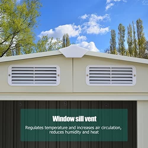Metal Garden Shed 8x6ft Outdoor Storage House with Lockable Doors & Vents