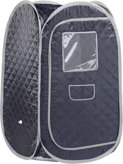 Portable Sauna Tent Foldable One Person Full Body Spa Detox Therapy Black