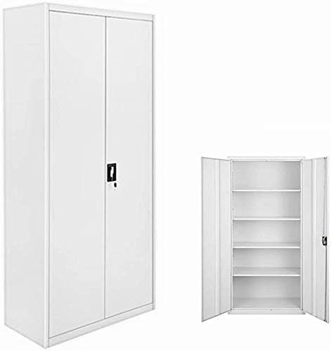 Tall Metal Filing Cabinet 5 Tier Lockable Storage Cupboard Office