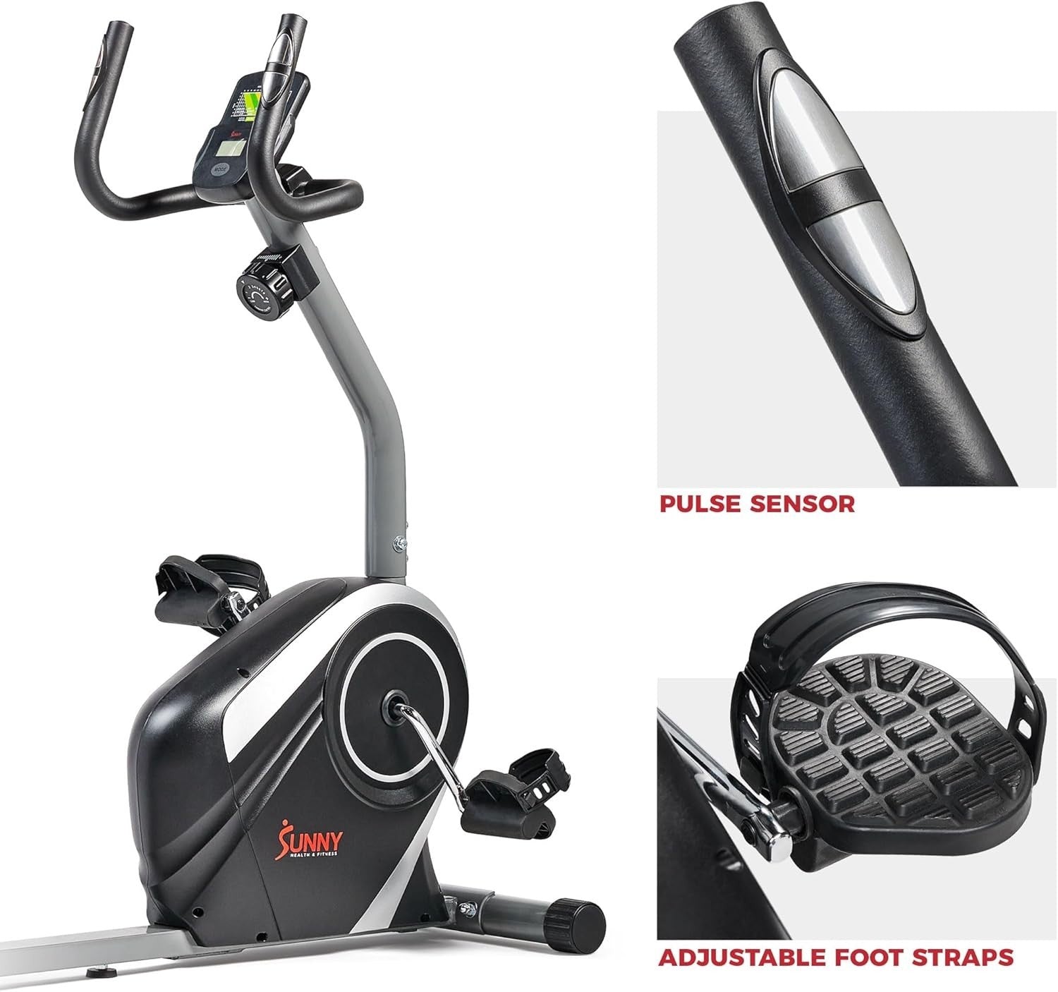 Recumbent Exercise Bike Magnetic LCD Heart Rate Adjustable Seat Quiet Home