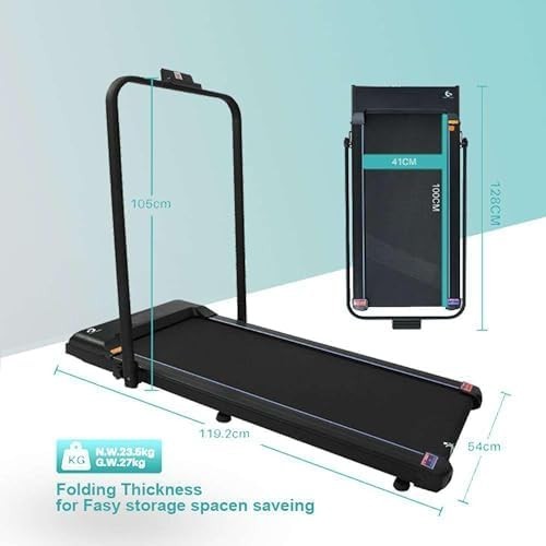 Under Desk Walking Pad Treadmill Foldable 1-10Km/H 2HP Home Cardio Gym