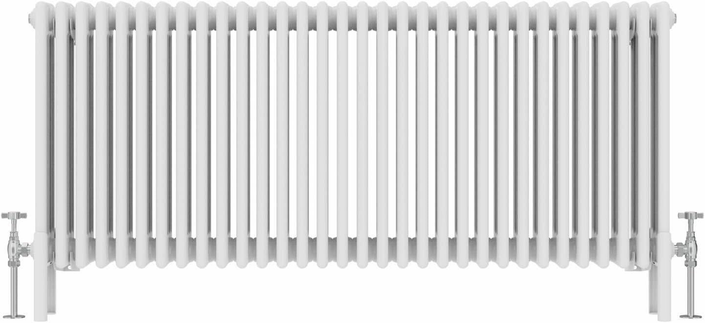 White 4 Column Horizontal Radiator 600x1460mm High Heat Central Heating