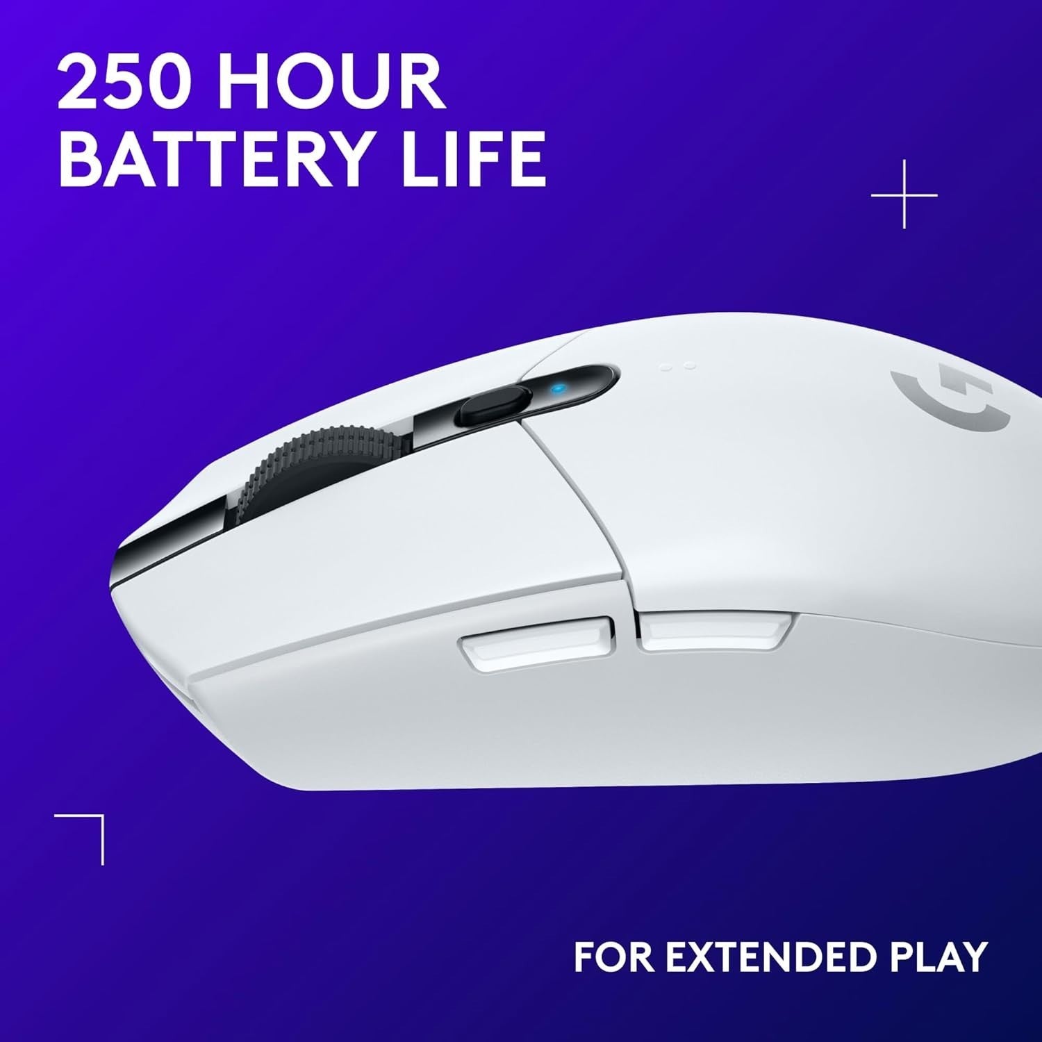 White Wireless Gaming Mouse 12000DPI Lightweight 6 Button 250Hr Battery PC