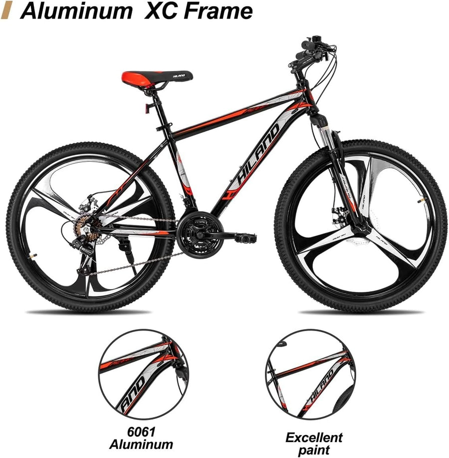 26” Mountain Bike 21-Speed Disc Brake Aluminum Frame Off-Road Ready